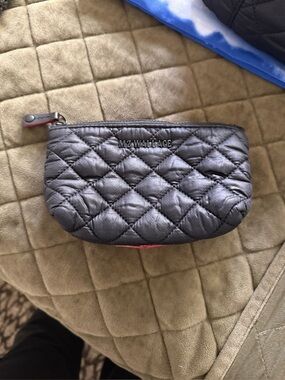 MZ WALLACE Quilted black Pouch - mark on the leather logo patch